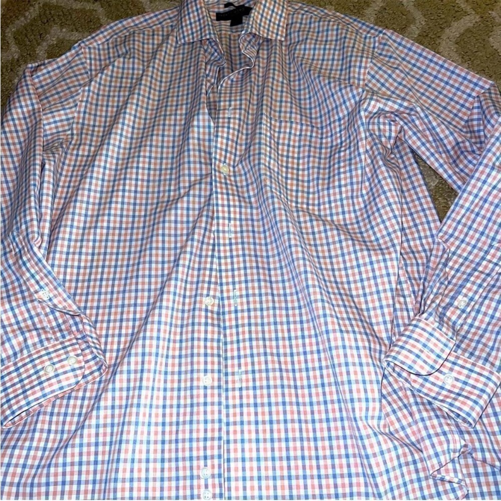 Pronto Uomo Multicolored Checkered Button Down Shirt - Neck 17.5